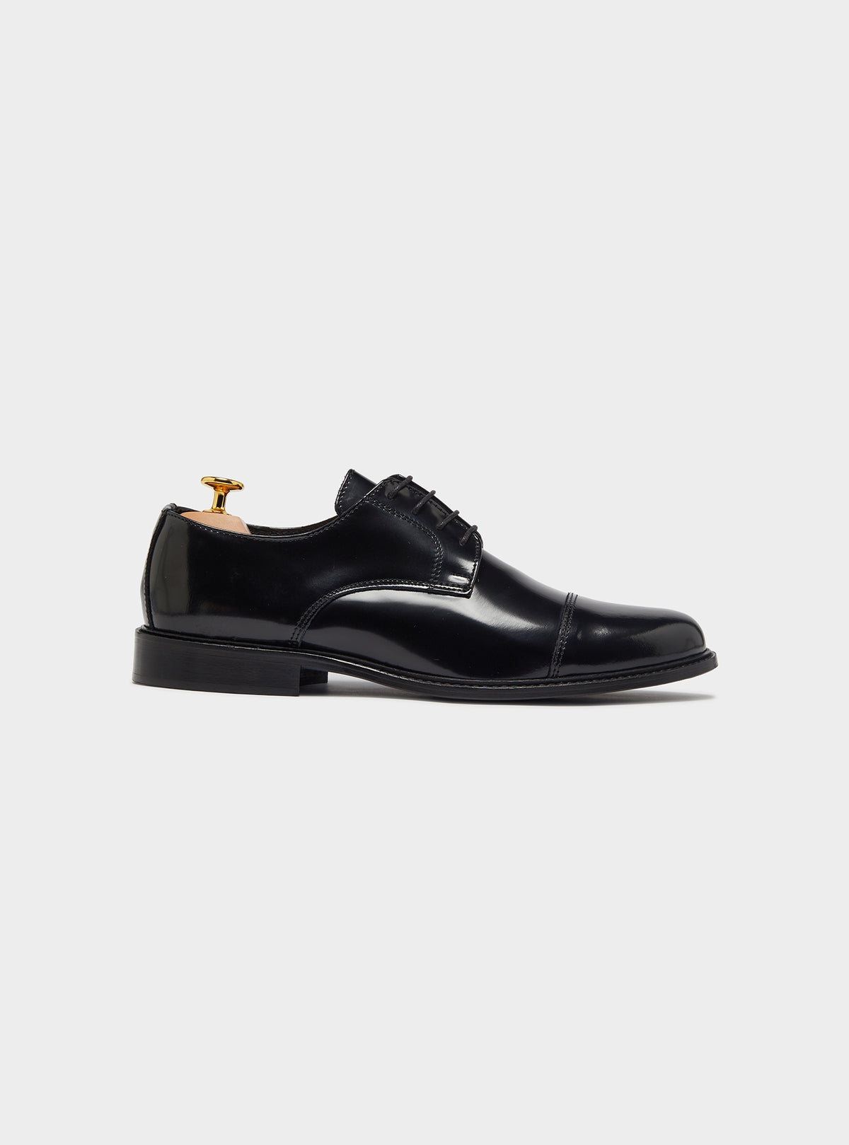 Scarpa Derby Con Puntale In Vera Pelle Lucida Elegante Da Ufficio