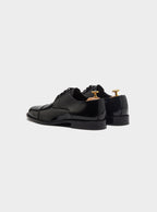 Scarpa Derby Con Puntale In Vera Pelle Lucida Elegante Da Ufficio