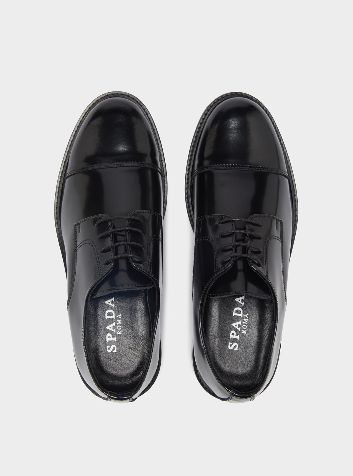 Scarpa Derby Con Puntale In Vera Pelle Lucida Elegante Da Ufficio