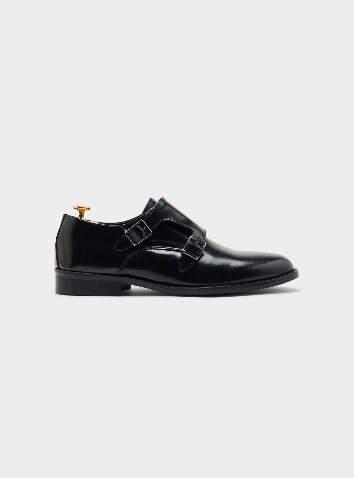 Scarpa In Pelle Con Doppia Fibbia Elegante In Italia