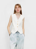 Set Completo Gilet e Pantaloni Tailleur Oversize in Ramie Traspirante