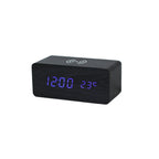 Caricatore Wireless Nero Con Orologio Digitale Da Comodino