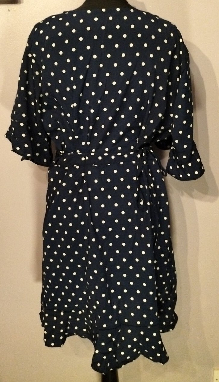 Vestito Estivo Corto A Pois Con Collo A V Per Donne Casual