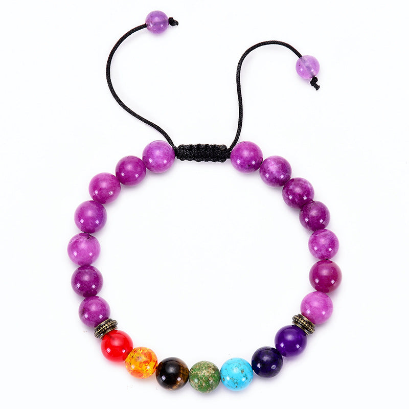 Bracciale Agata Naturale Pietra Vulcanica Yoga - Colorato