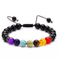 Bracciale Agata Naturale Pietra Vulcanica Yoga - Colorato