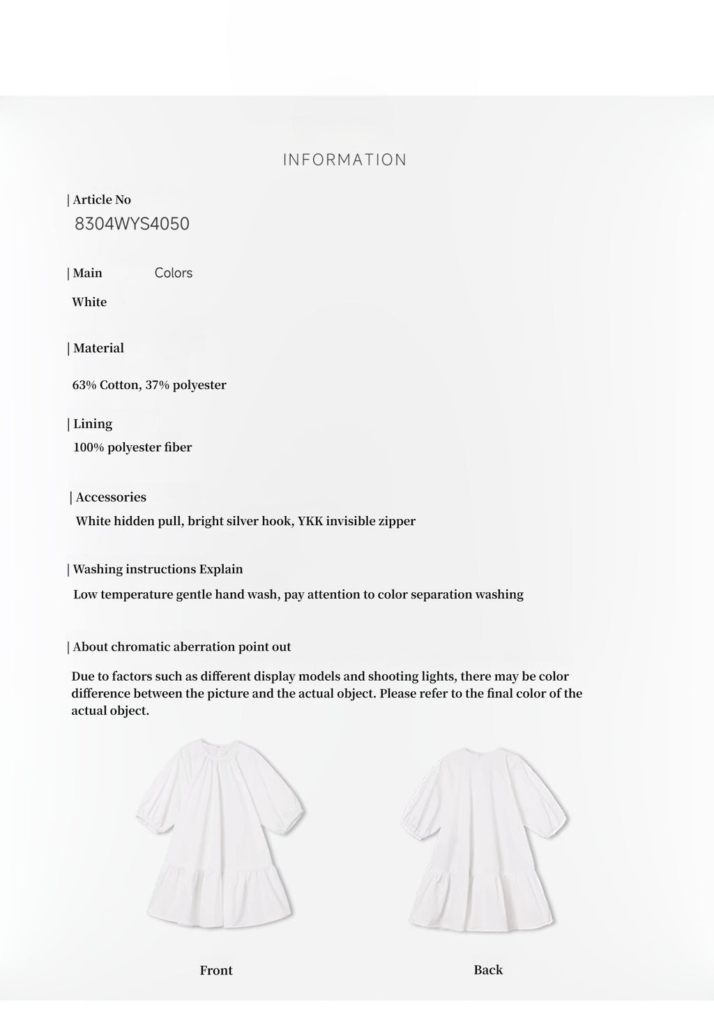 Abito Bianco Stile Hepburn Dream Island Elegante Con Maniche A Sbuffo