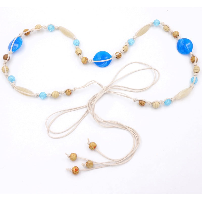 Bohemian style democratic style retro casual waist chain dress waist accessories pink woven waist chain