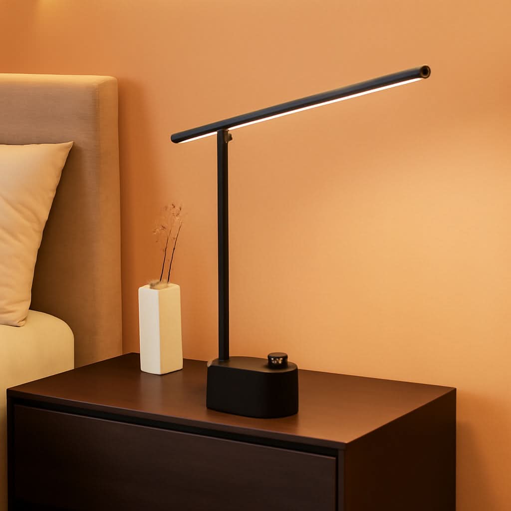 Lampada Da Scrivania LED H01 Pro Sunturalux Pieghevole Con USB Nero