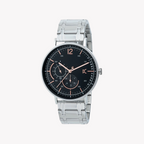 Pierre Cardin Men's Silver Stainless Steel Watch, Black Dial | Cbn.3025