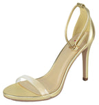 Delicious Shoes Jackey S Sandali A Punta Aperta Con Cinturino Oro Trasparente