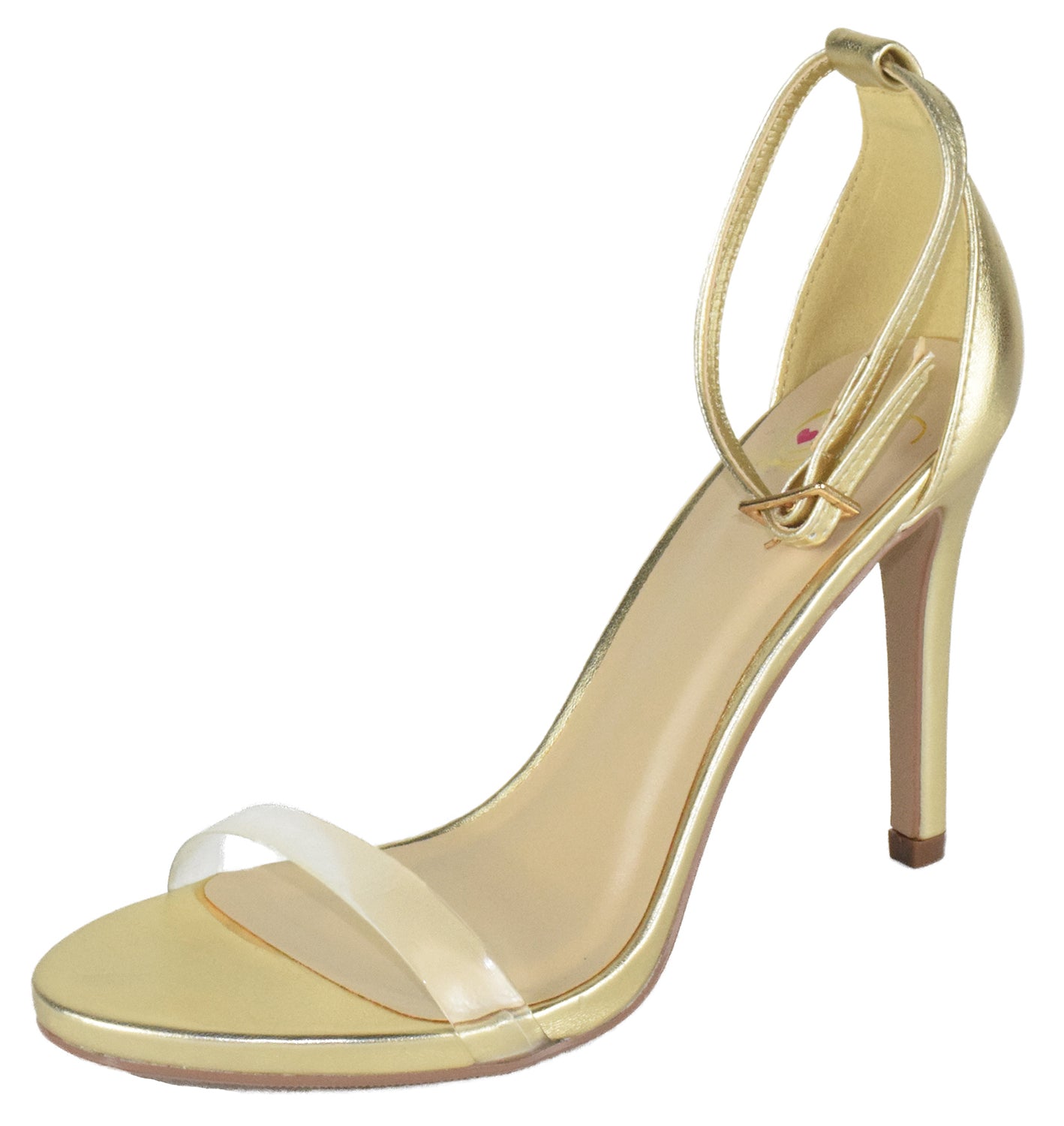 Delicious Shoes Jackey S Sandali A Punta Aperta Con Cinturino Oro Trasparente