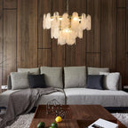 Brushed Gold 23 Inch Crystal Chandelier Illumination