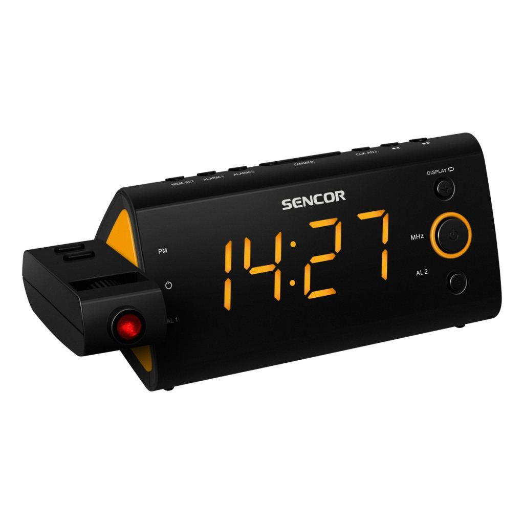 Orologio Radiocontrollato Sencor SRC 330 OR Con Allarme LCD Nero AM FM