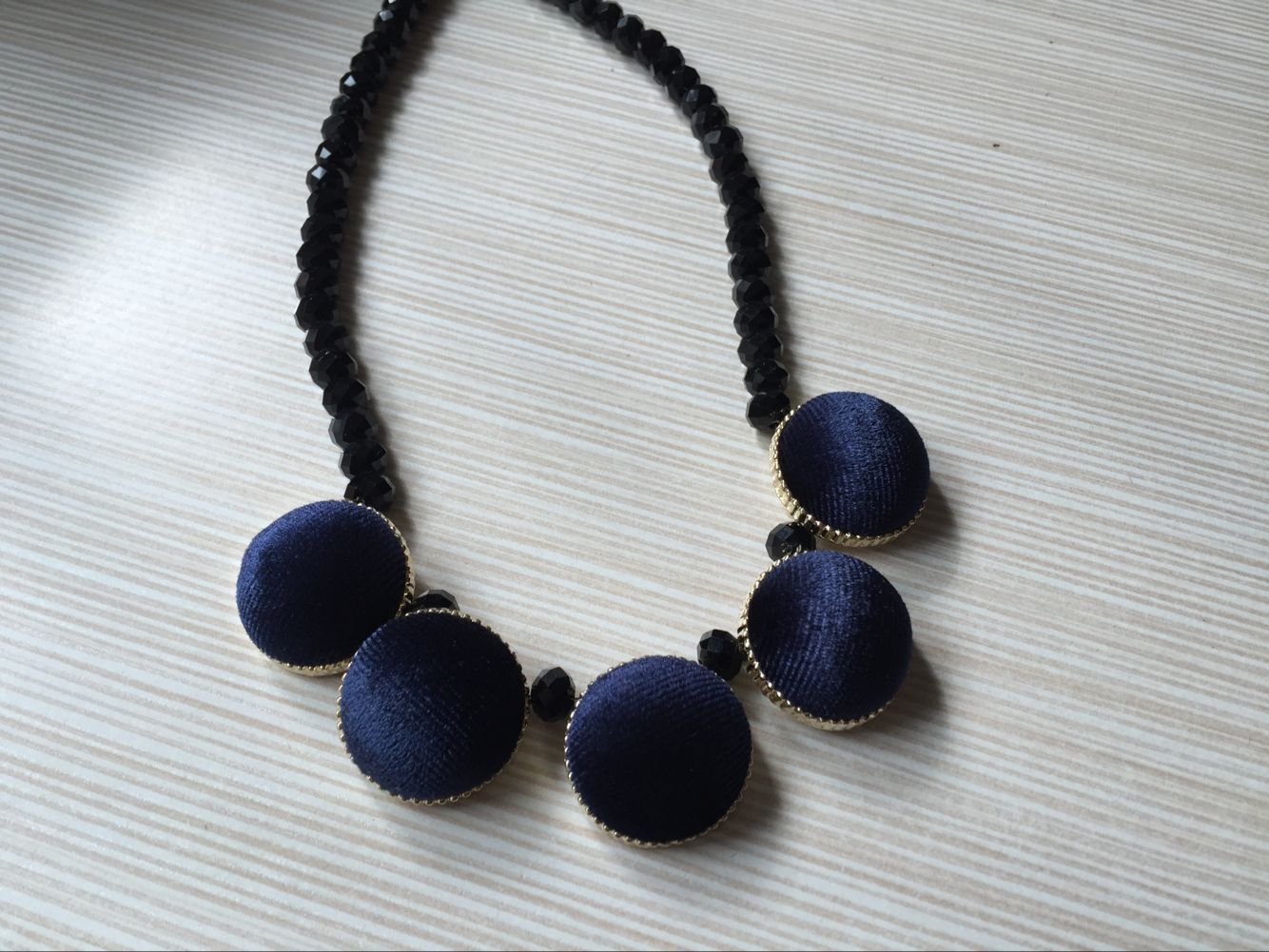 X404'' European and American Retro Style Velvet Round Square Geometric Pattern Contrasting Short Necklace Sweater Chain