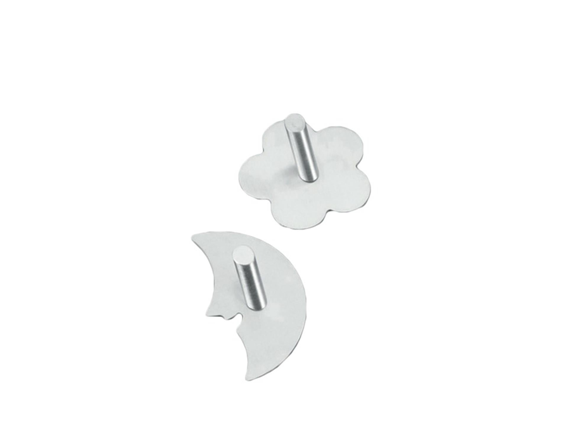 Gancio Adesivo In Acciaio Inossidabile Metaltex Fiore O Luna