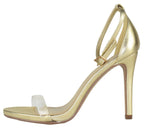 Delicious Shoes Jackey S Sandali A Punta Aperta Con Cinturino Oro Trasparente