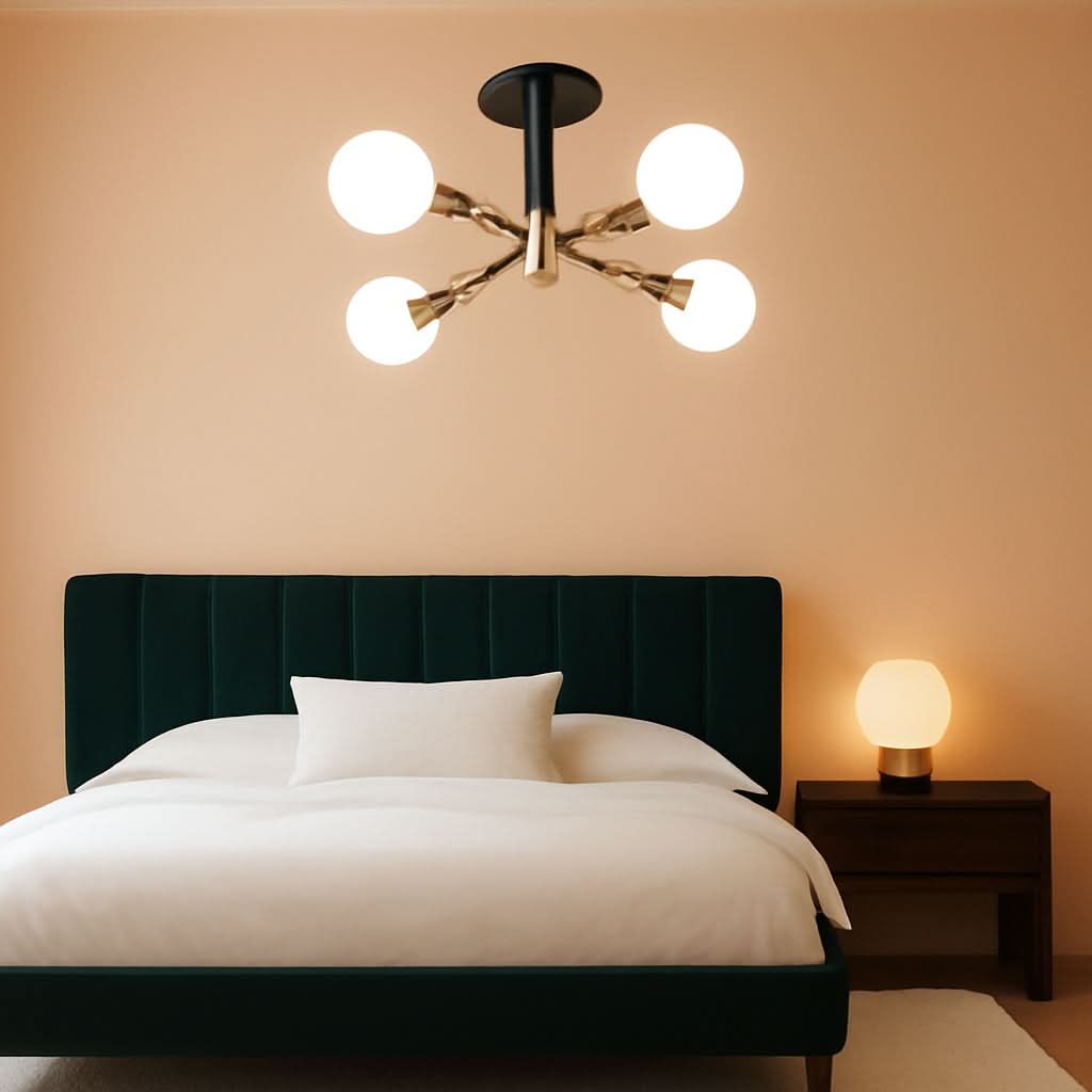 Lampadario Sputnik Nero Oro Moderno Per Soffitto Contemporaneo