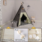 Casa Teepee Grigia Con Materasso Imbottito Per Bambini