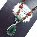 X404'' European and American Retro Style Velvet Round Square Geometric Pattern Contrasting Short Necklace Sweater Chain