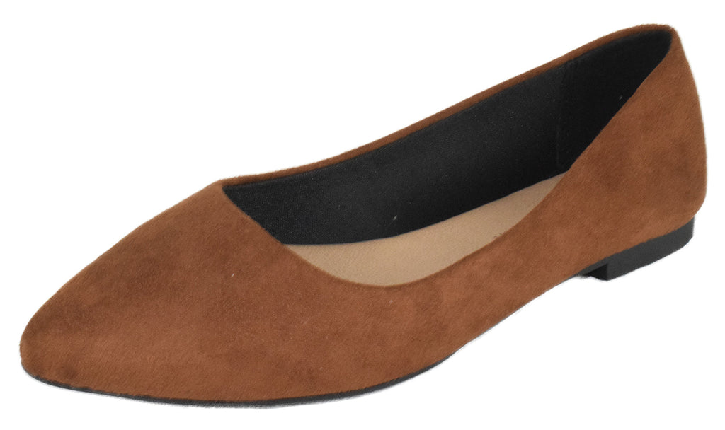 City Classified W Hold Scarpe Basse Da Donna Larghe Cognac Scamosciato Sintetico