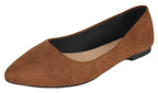 City Classified W Hold Scarpe Basse Da Donna Larghe Cognac Scamosciato Sintetico