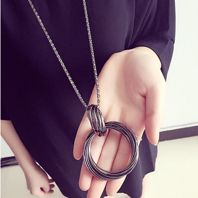 European and American ethnic style imitation beeswax color shell long sweater chain autumn and winter retro water drop necklace jewelry wholesale