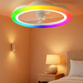 20 Inch RGB Flush Mounted Ceiling Fan Illumination LED