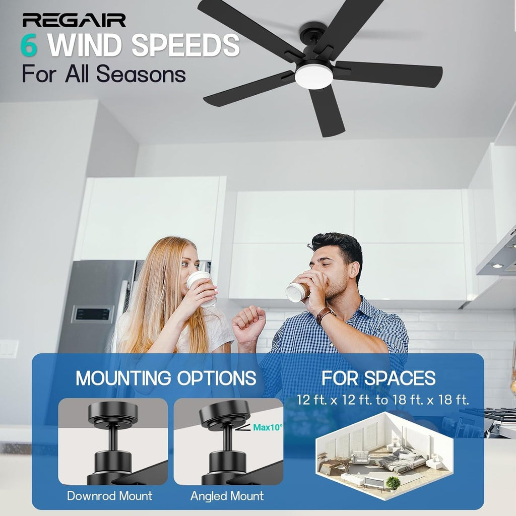 Fifty Two Inch Ceiling Fan With Dimmable LED Illumination