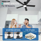 Fifty Two Inch Ceiling Fan With Dimmable LED Illumination