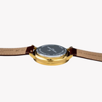 Pierre Cardin Men's Brown Leather Watch, Beige Dial | Cbn.3022