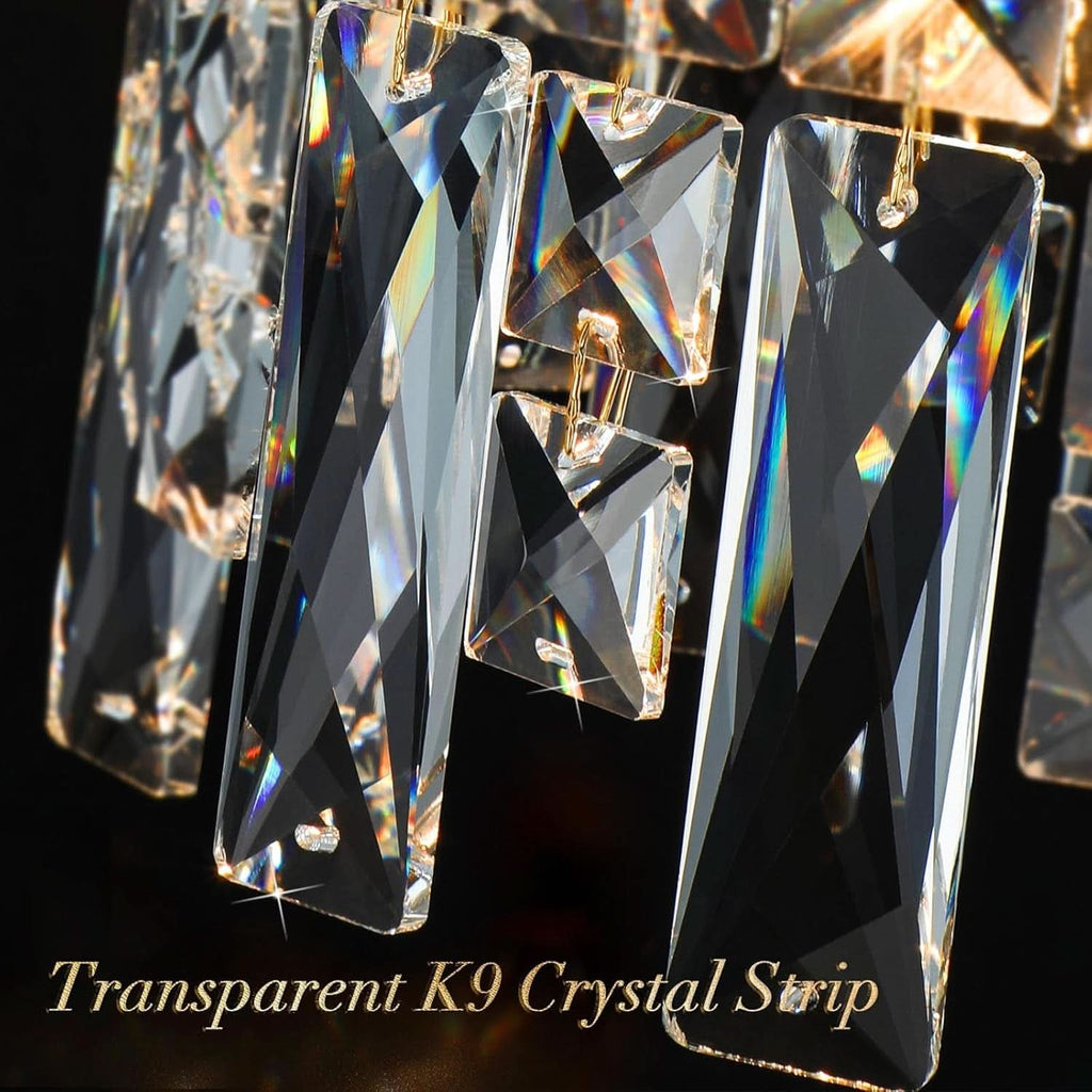 Elegant Gold Crystal Chandelier 24 Inch Illumination