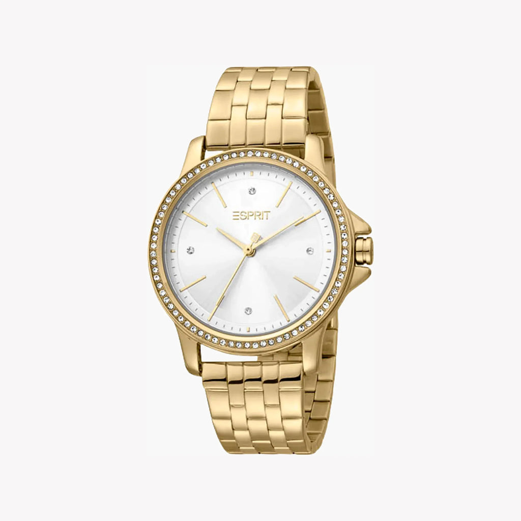 Esprit Women's Gold Stainless Steel Watch, Silver Dial | ES1L143M1065-0