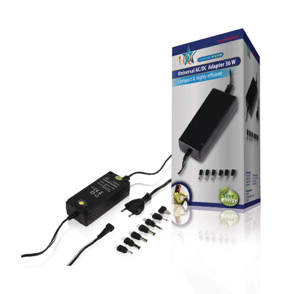 Adattatore Universale HQ EU36W Da 36 W Con Punte Intercambiabili Indicatore LED