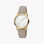 Esprit Women's Beige Leather Watch, Silver Dial | Es1l063m0015