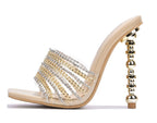 Cape Robbin Catana Scarpe Tacchi A Spillo Nude Beige Con Tacco Dorato 5 Pollici