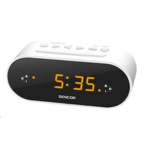 Radio Con Orologio Standard Sencor AM FM 1100 W Bianco SRC1100W