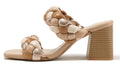 Sandali Donna Tacco Blocco Intrecciati Doppia Fascia Nude Multicolore Soda Shoes