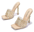 Cape Robbin Catana Scarpe Tacchi A Spillo Nude Beige Con Tacco Dorato 5 Pollici