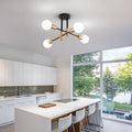 Lampadario Sputnik Nero Oro Moderno Per Soffitto Contemporaneo
