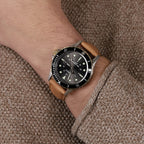 Timex Men's Black Dial Watch, Tan Leather Band | Tw2u55600