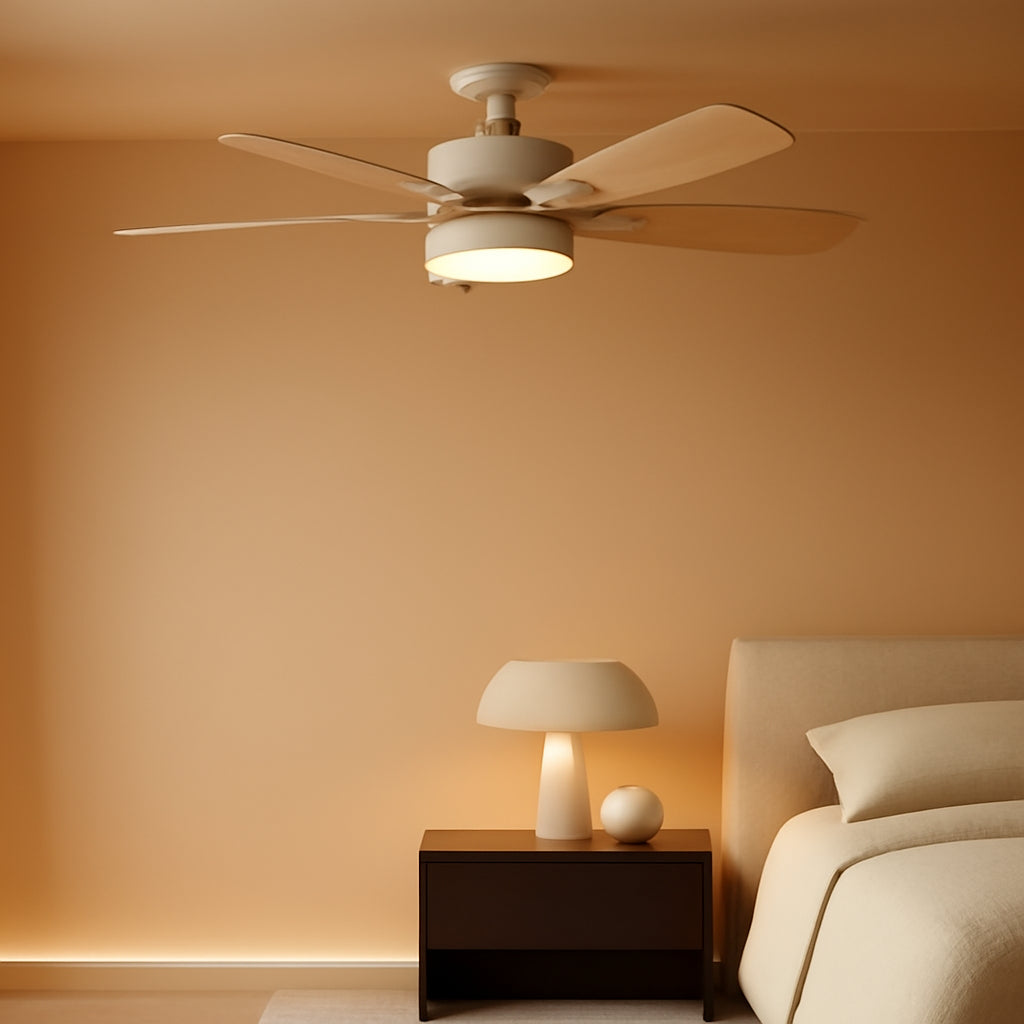 46-Inch Pure White Ceiling Fan With Dimmable Illumination