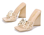 Cape Robbin Maxfield Decollete Tacco Block Beige Alluce Aperto Punti Dorati