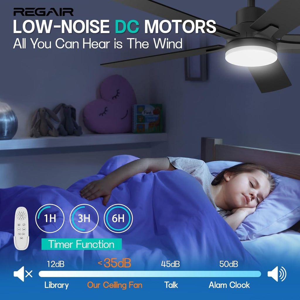 Fifty Two Inch Ceiling Fan With Dimmable LED Illumination