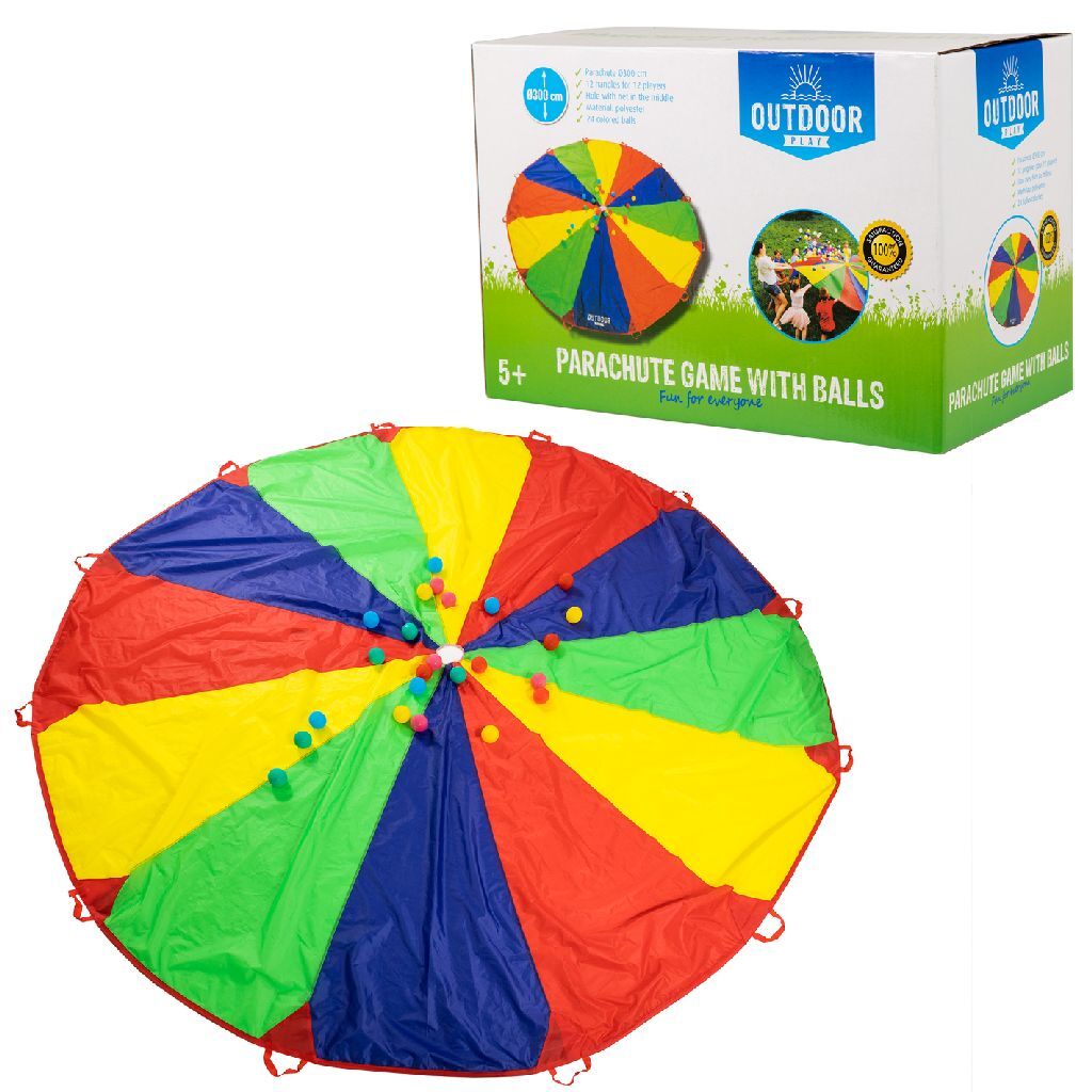 Paracadute da Gioco All'aperto con Palline per Gruppi Fino a 12 Giocatori