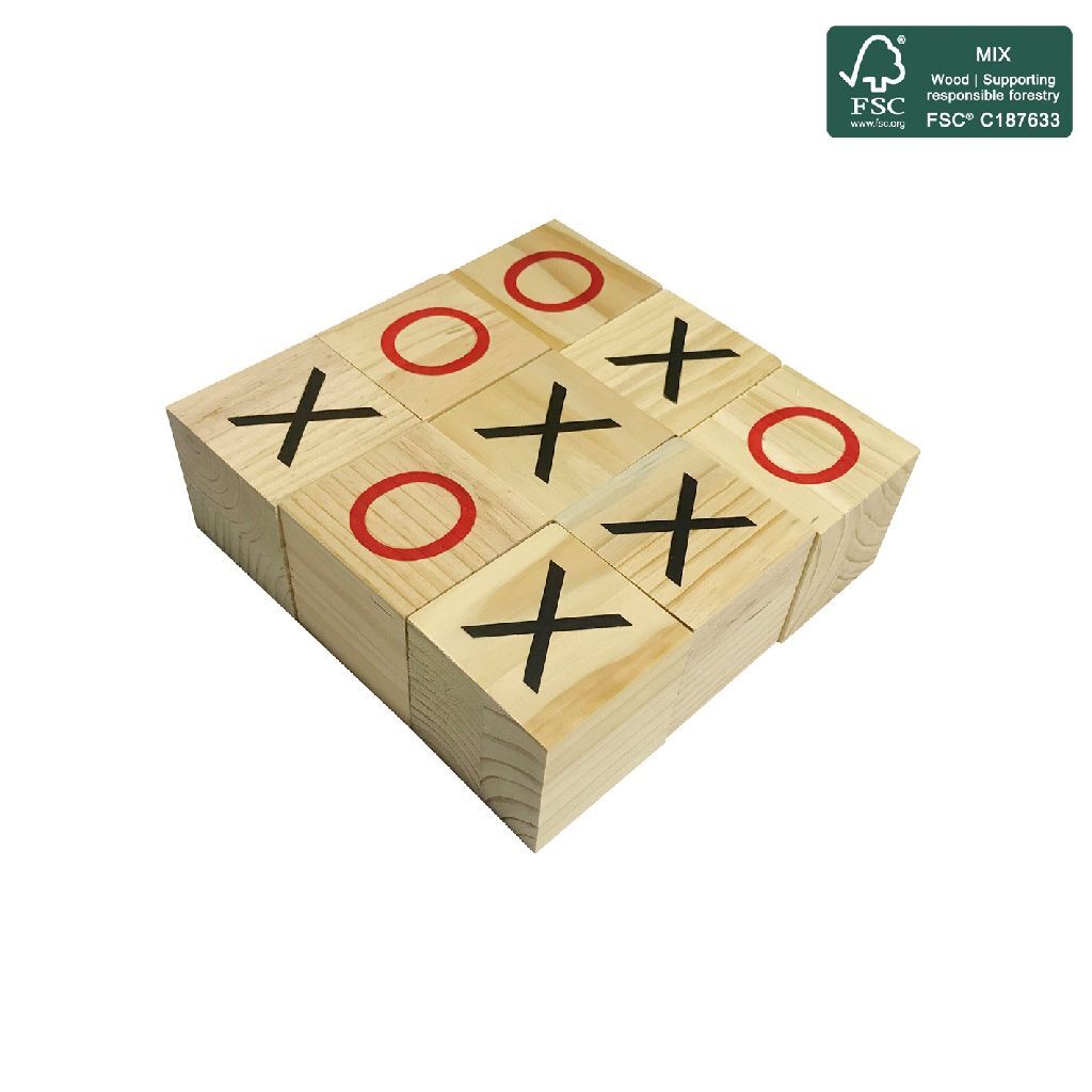 Tic Tac Toe Esterno In Legno Per Giardino Con Blocchi Da 9 Per Bambini