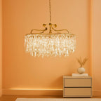 Elegant Gold Crystal Chandelier 24 Inch Illumination