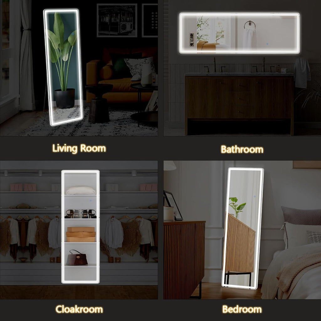 65Inch LED Floor Mirror With Colorful Illumination