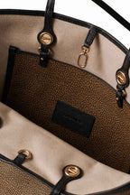 BORBONESE - Flight Small Shopper con Tracolla in Canvas OP