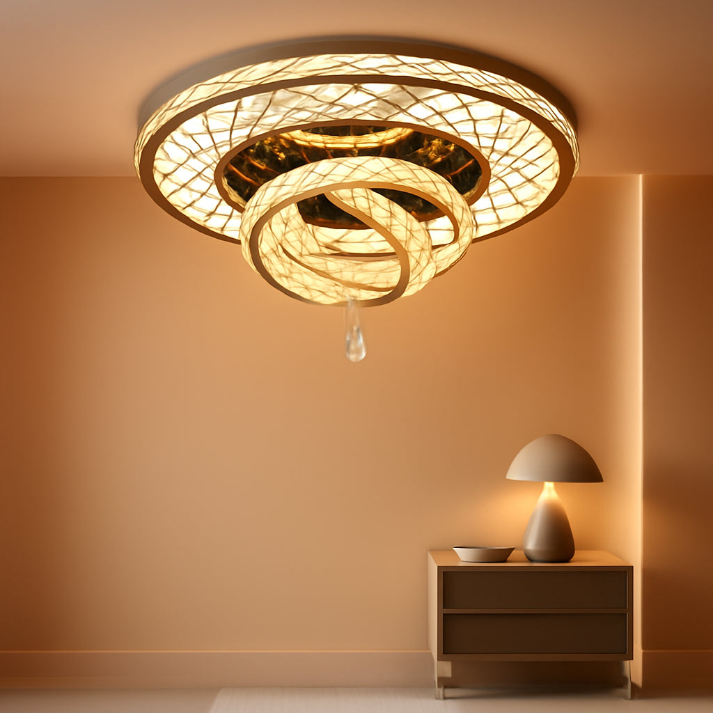 Gold 24 Inch Ceiling Chandelier Decorative Illumination