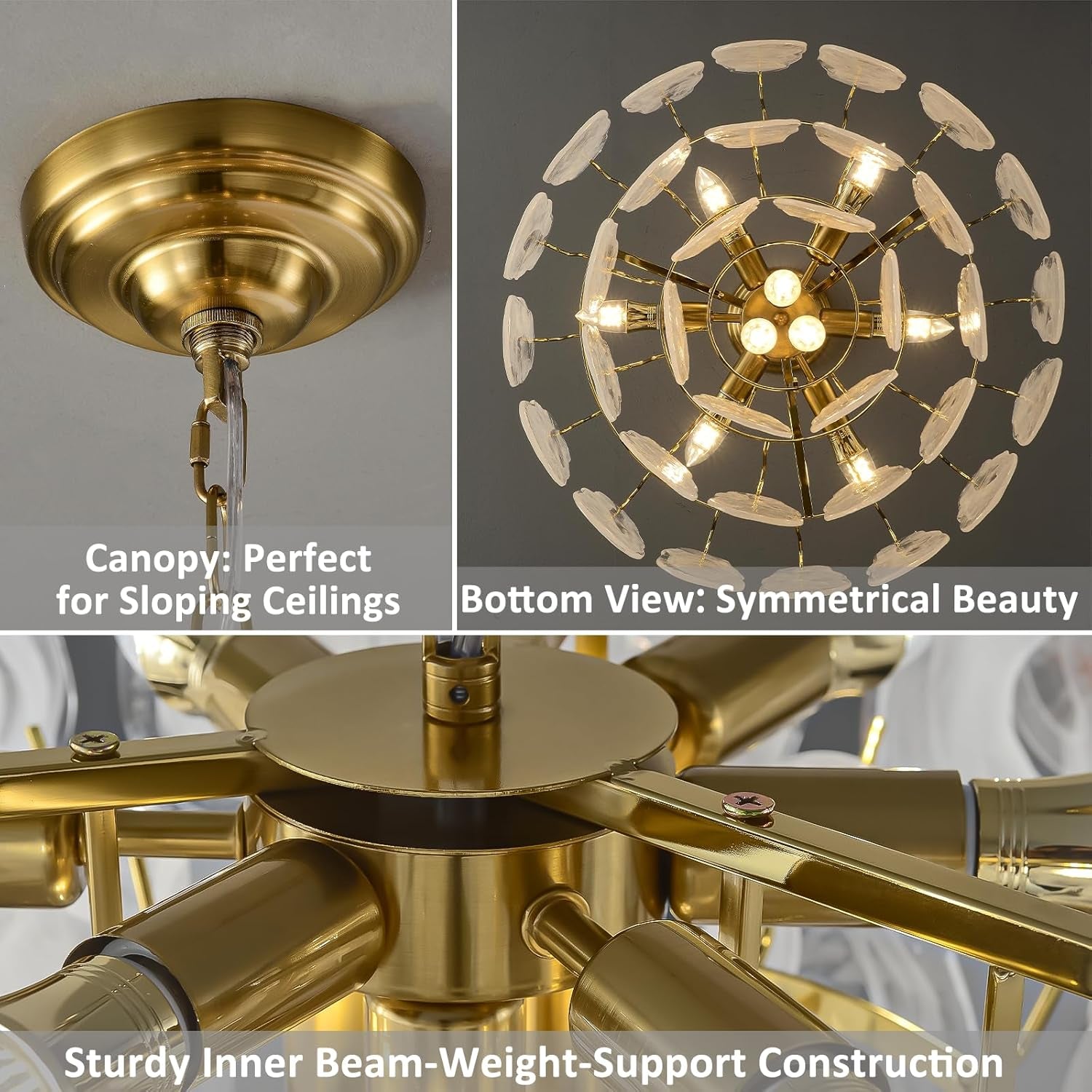 Brushed Gold 23 Inch Crystal Chandelier Illumination